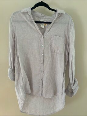 C&C California Light Lavender Button-Up Linen Shirt